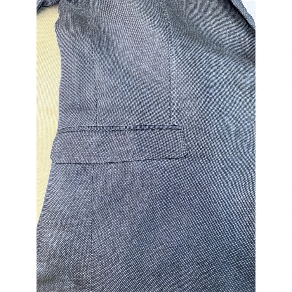 Joseph Abboud Sports Coat 44R 100%‎ Linen Two Button Blue Lined Blazer